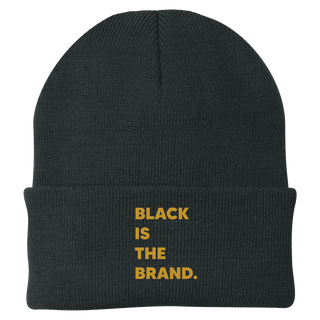 Black is the Brand Classic - Black Beanie (Embroidered) Gold